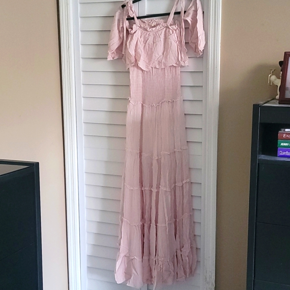 Gently Used Fanco Stripped Ruffle Dress Size M